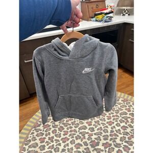 Nike Boy's Club Fleece Pullover Hoodie Sweatshirt Size 6 Kids Athletic‎ Gray